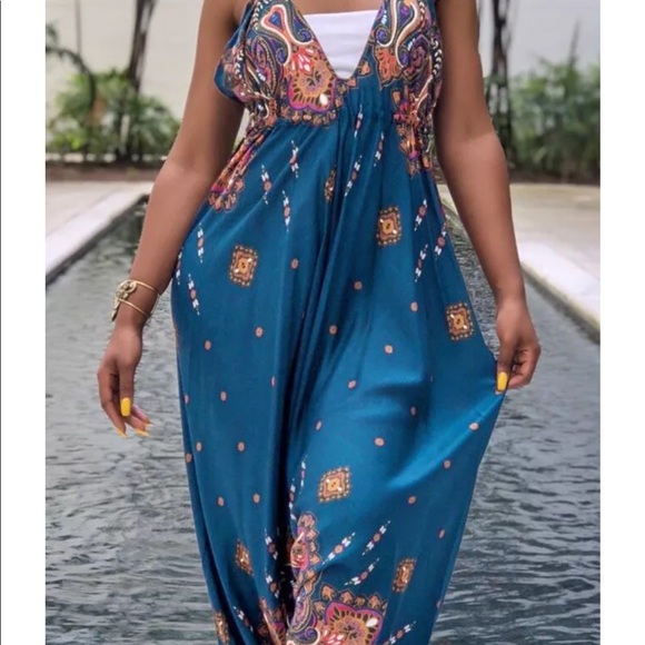 MAKE AN OFFER‼️Boho Style Jumpsuit Brand New L - Picture 5 of 6